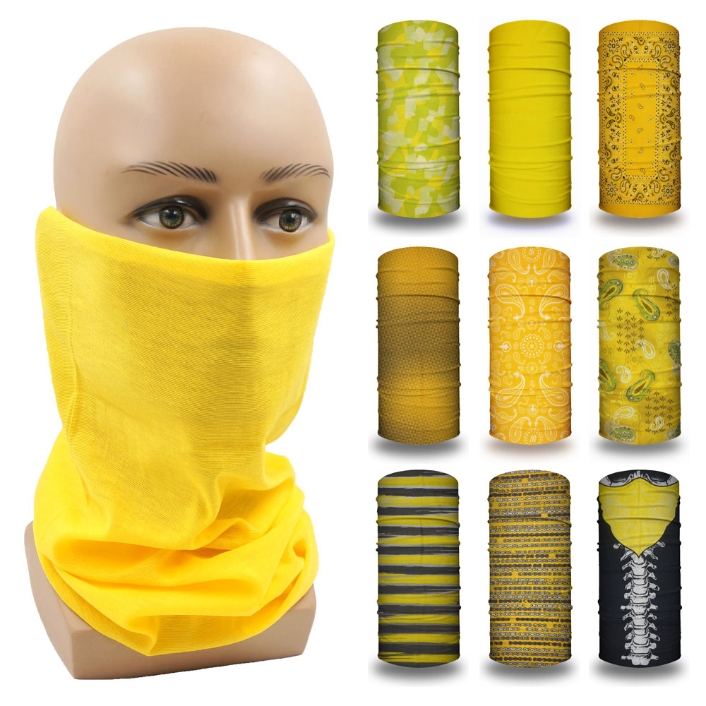 Yellow Cycling Gear - Żółta rurka chustka na zewnątrz kobiety