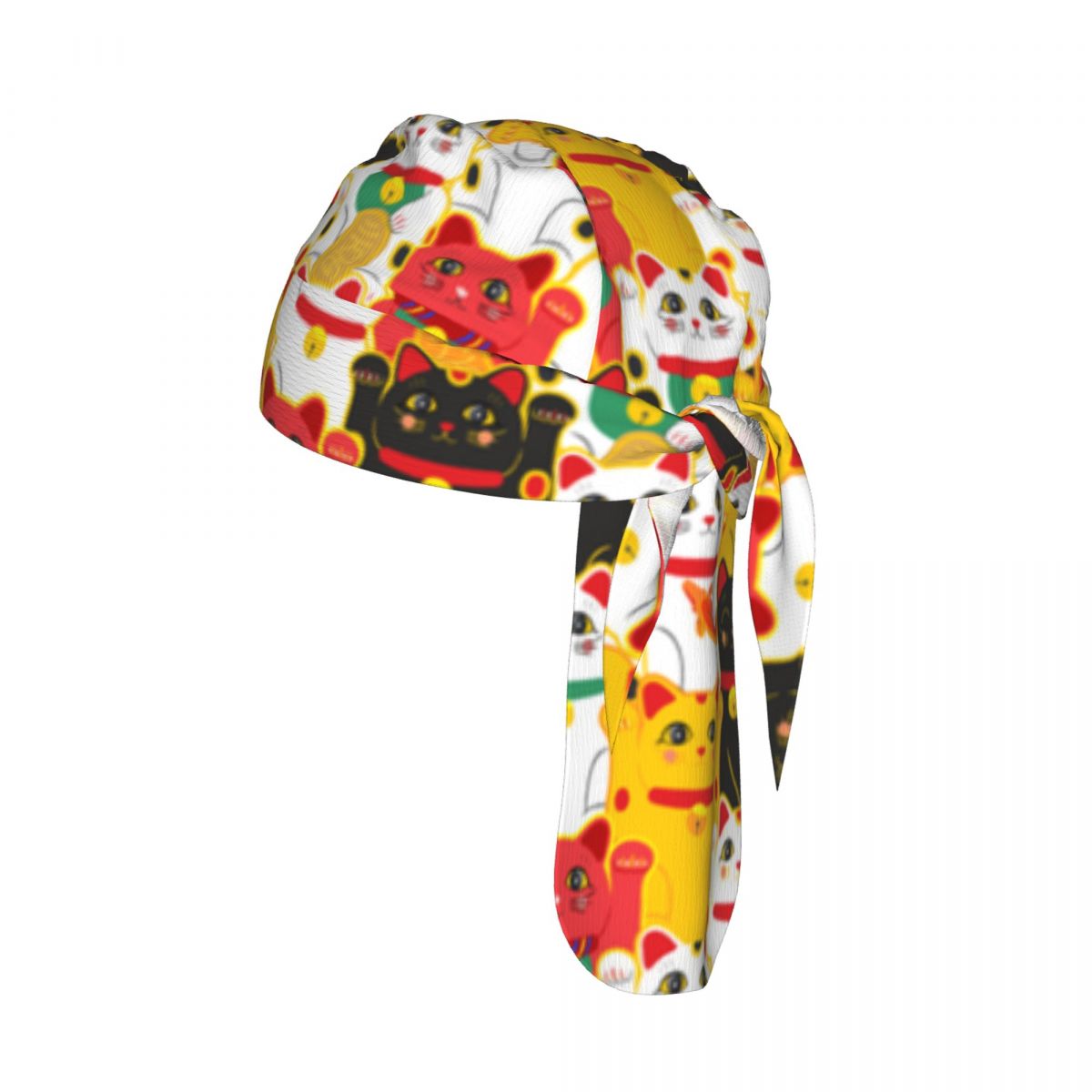 Cycling Headwear - Wzór z kotami Maneki Neko Szczęśliwe