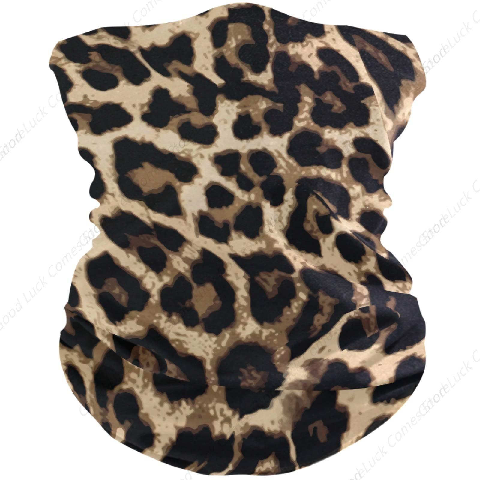 Cycling Headwear - Bezszwowa Bandana Chłodząca w Leopardzi Wzór